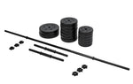 Opti Vinyl Barbell Dumbbell Weight Set 35kg | Adjustable Dumbbells and Bar Set