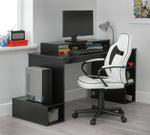 Faux Leather Mid Back Gaming Chair -White & Black | Workspace Coolness Quality
