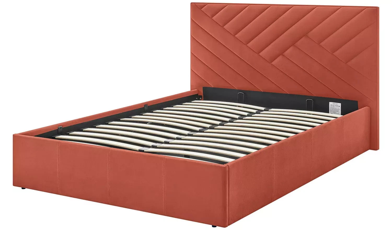 Home Luca Kingsize End Lift Ottoman Bed Burnt Orange | Storage Bed Frame Bedroom