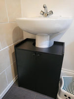 Prime Under Sink Unit Black | Bathroom Under Sink Storage Cabinet Furniture