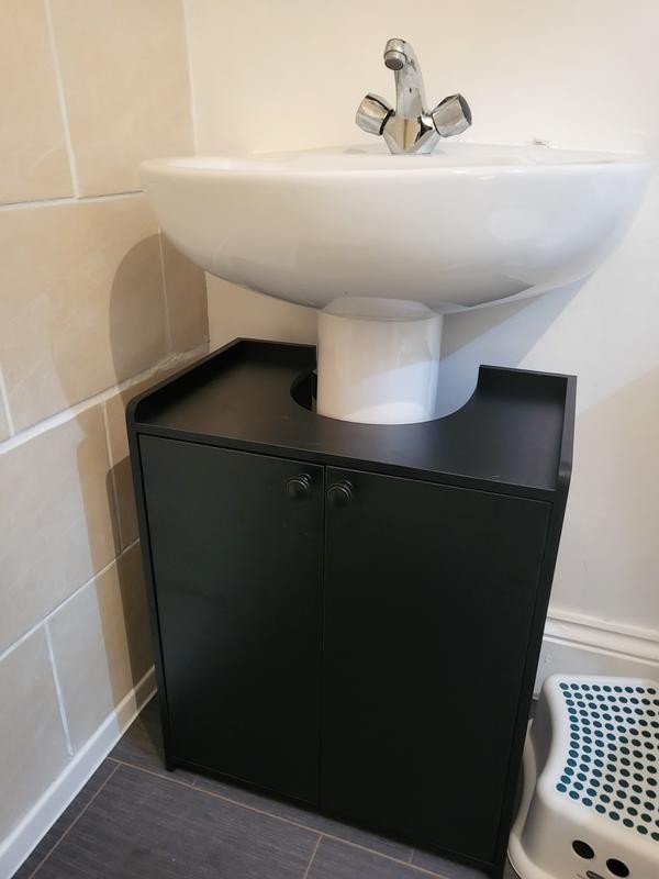 Prime Under Sink Unit Black | Bathroom Under Sink Storage Cabinet Furniture
