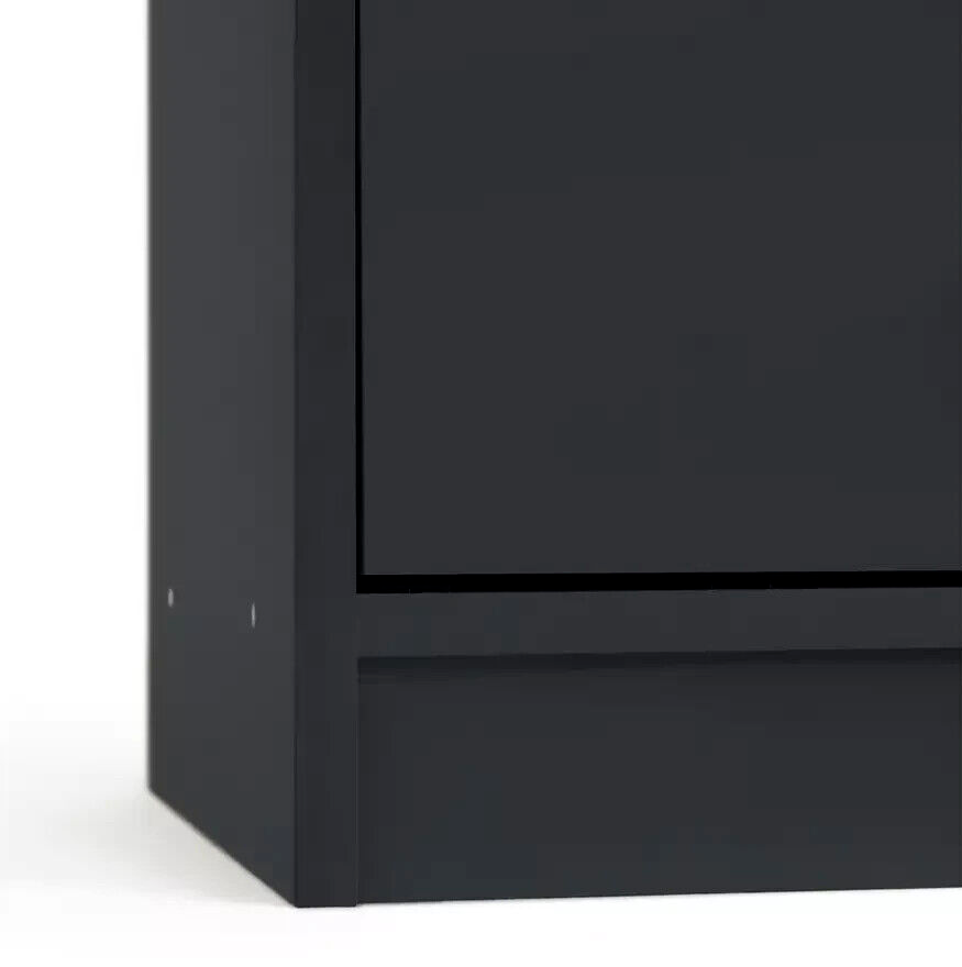 Maine 5 Shelf Bookcase With 2 Drawers Storage Unit Display Cabinet - Black Oak