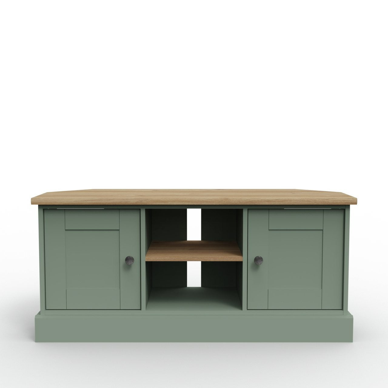 Home Winchester 2 Door Corner TV Unit - Green | Stylish Media Storage