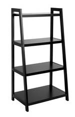 Home 4 Tier Bathroom Storage Shelving Unit Black | Freestanding Organiser Rack