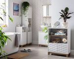 Zander Tallboy White | Tall Storage Cabinet Furniture Unit