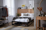 Platform Double Metal Bed Frame - Black | Bedroom Furniture for Teen or Guest Ro
