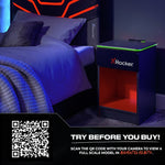 X Rocker Carbon Tek Wireless Charging Bedside Table - Red