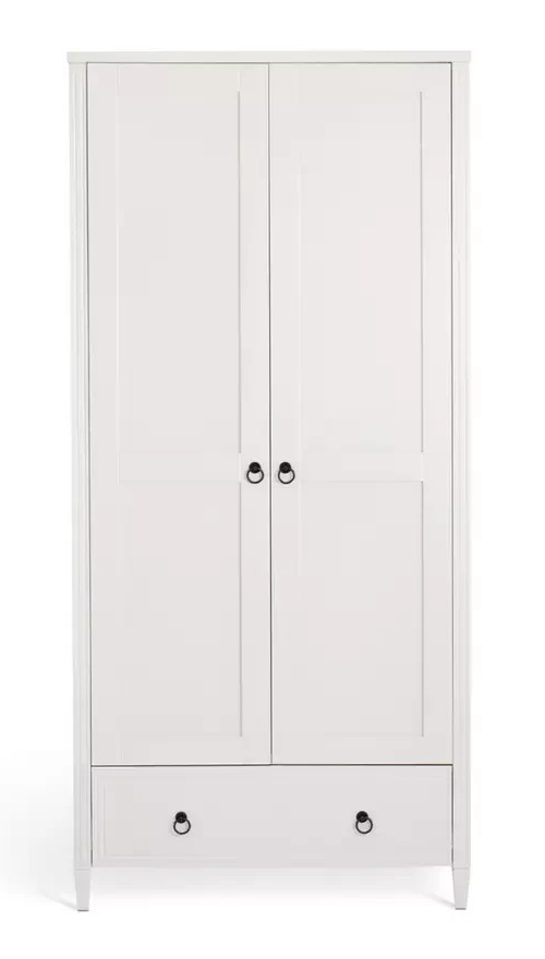 Lucie 2 Door 1 Drawer Wardrobe - Off White (B GRADE 1074)
