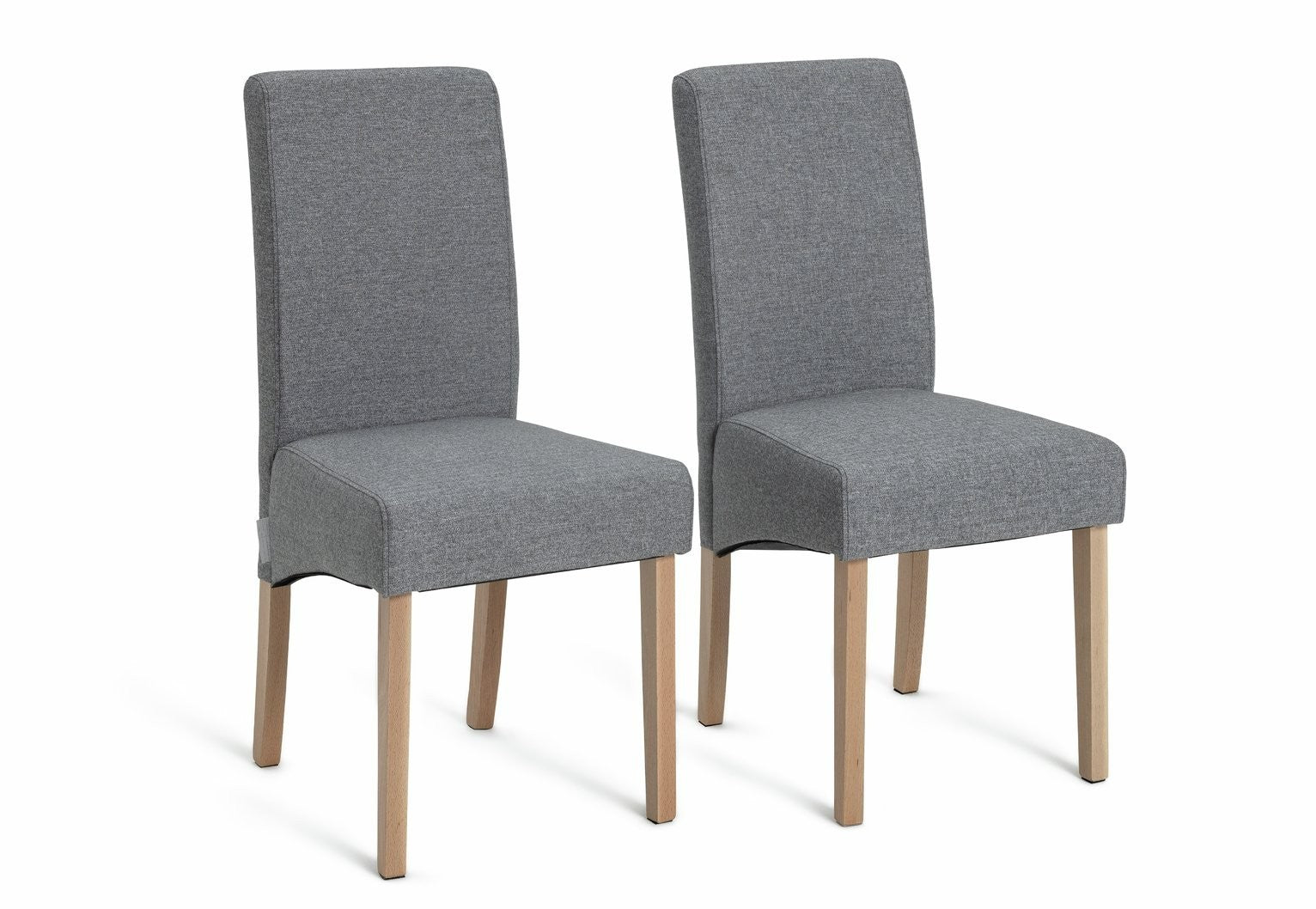 Pair of Midback Skirt Tweed Fabric Dining Chairs | Elegant Kitchen Accent