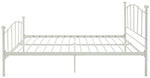 Home Fleur Double Metal Bed Frame White | Sturdy Bedroom Base with Headboard