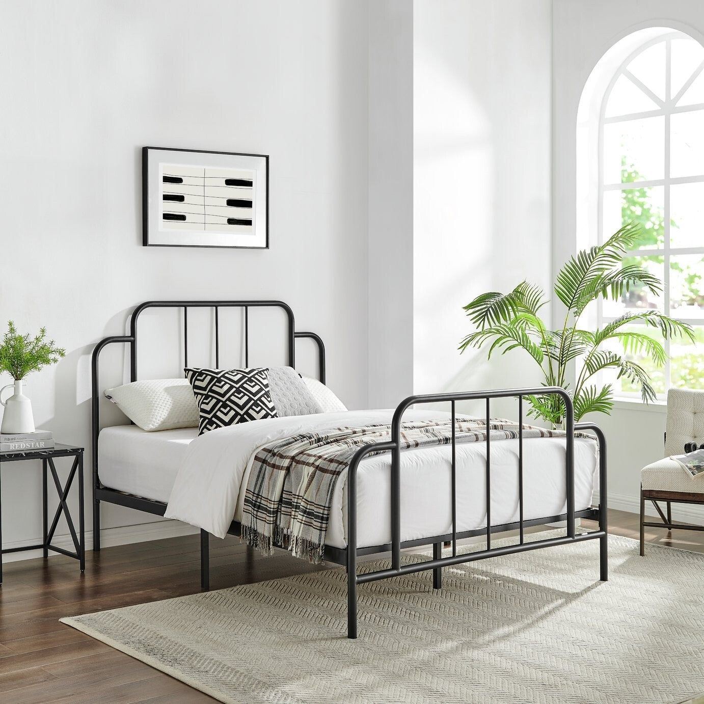 Habitat Jacques Kingsize Metal Bed Frame - Black | Sturdy Bedroom with Mattress