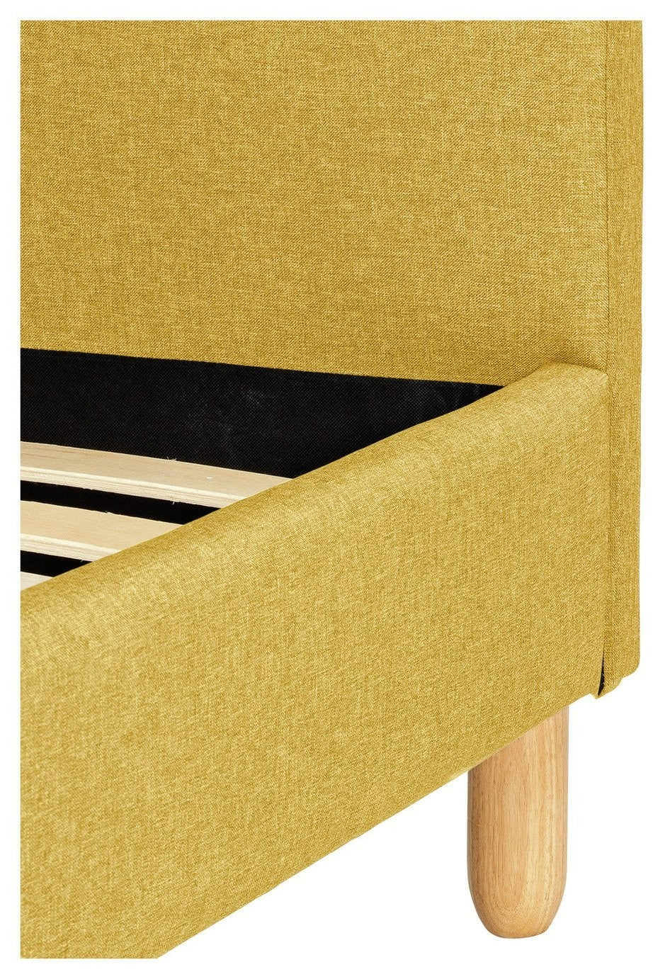Elin Double Fabric Bed Frame - Mustard | Modern Bedroom Style