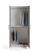 Habitat Munich Panelled 2 Door Wardrobe - Grey