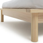 Akio Small Double Wooden Platform Bed Frame- Natural | Japanese style bed frame