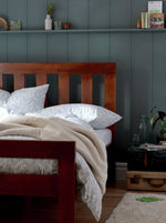 Home Chile Double Wooden Bed Frame - Dark Wood | double bed frame wood