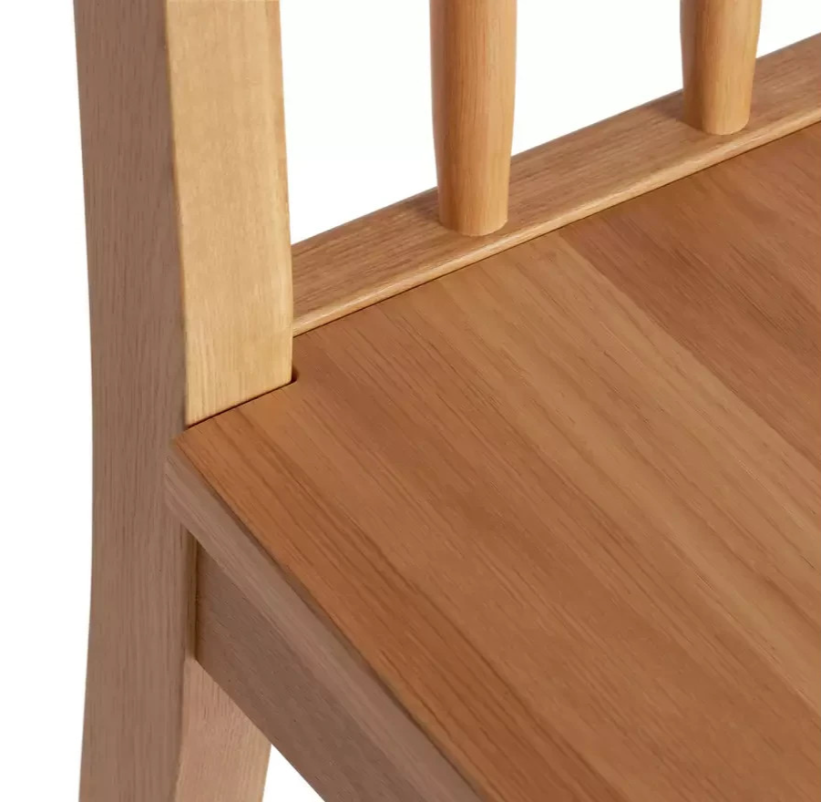 Nel Pair of Solid Wood Spindle Chairs Natural | Wooden Dining Chair Set