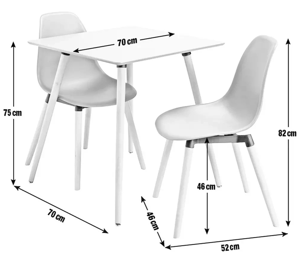 Berlin Grey Dining Table & 2 Grey Chairs | Modern Kitchen Furniture Set