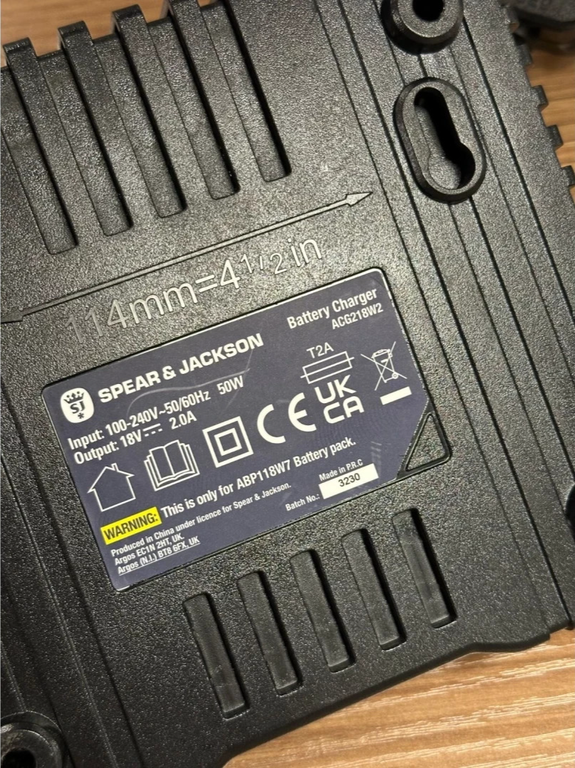 Spear & Jackson Charger and 2 Battery | Power Tool Accessory Set Replacement Kit