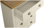 Home Kent 4 Wide Chest of Drawer - Cream and Oak | Cream Chest with Oak Top
