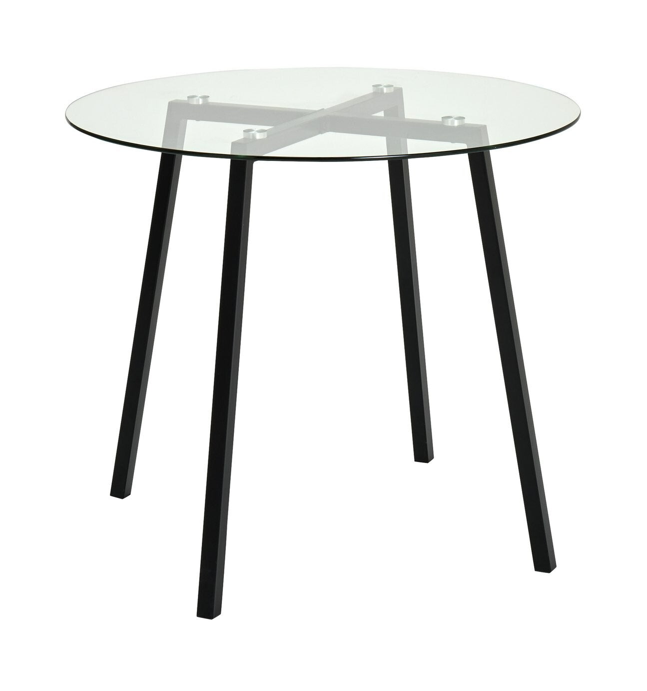 Fyra Glass Dining Table & 4 Natural Chairs ( B Grade 54814 - 54817 )