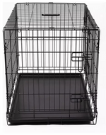 Double Door 30 Inch Pet Cage Medium | Metal Dog Crate Animal Kennel Furniture