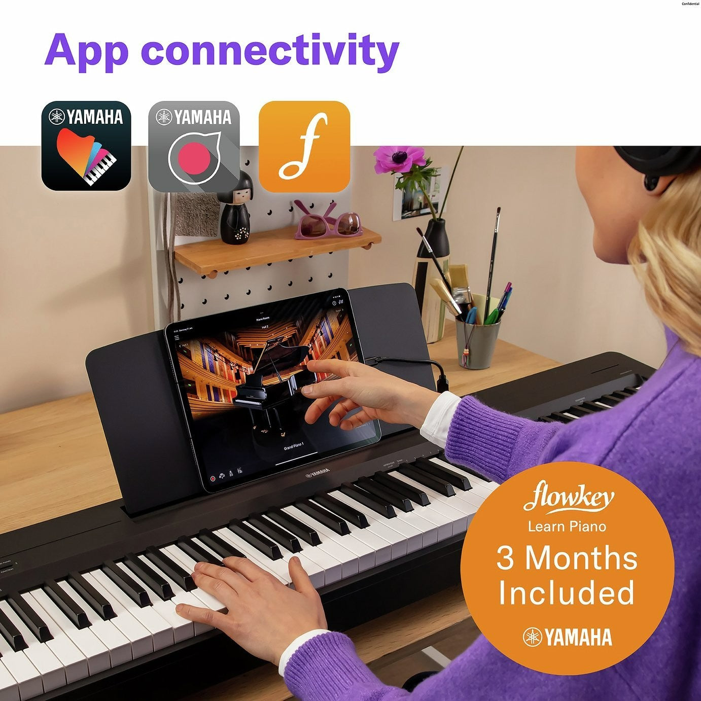 Yamaha P-145BT Full Note 88 Note Digital Piano | Portable Keyboard Instrument