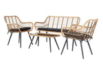 4 Seater Bamboo Effect Garden Sofa Set | Modern outdoor seating set