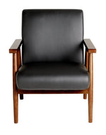 Home Watson Leather Chair - Black
