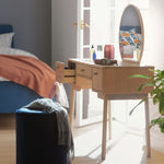 Moorlands 3 Drawer Dressing Table - Light Oak Veneer | Modern Vanity Station