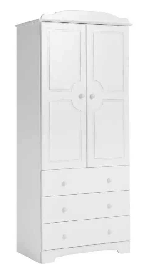 Nordic 2 Door 3 Drawer Wardrobe - White (B Grade)