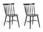 Habitat Talia Pair of Solid Wood Dining Chairs - Black