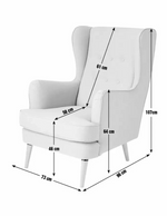 Callie Fabric Wingback Chair - Natural Stripe | Elegant Living Room Style