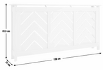 Chevron Large Radiator Cover White | Modern Decorative Cover