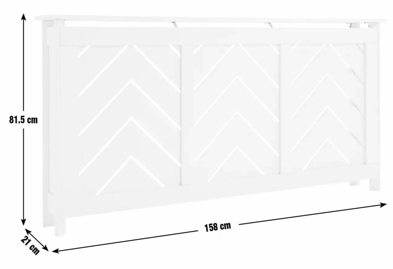 Chevron Large Radiator Cover White | Modern Decorative Cover