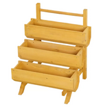 McGregor Stepped Timber Garden Planter | Wooden Outdoor Plant Stand Planter