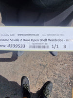 Home Seville 2 Door Open Shelf Wardrobe - Anthracite (B Grade)