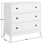 Kids Serena 3 Drawer Chest of Drawers - Ivory (B Grade)