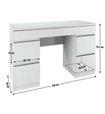 Habitat Jenson 6 Drawer Dressing Table Desk - Grey Gloss ( B Grade 53849 -53854)