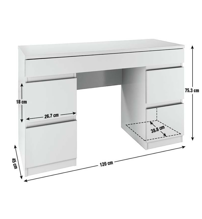 Habitat Jenson 6 Drawer Dressing Table Desk - Grey Gloss ( B Grade 53849 -53854)