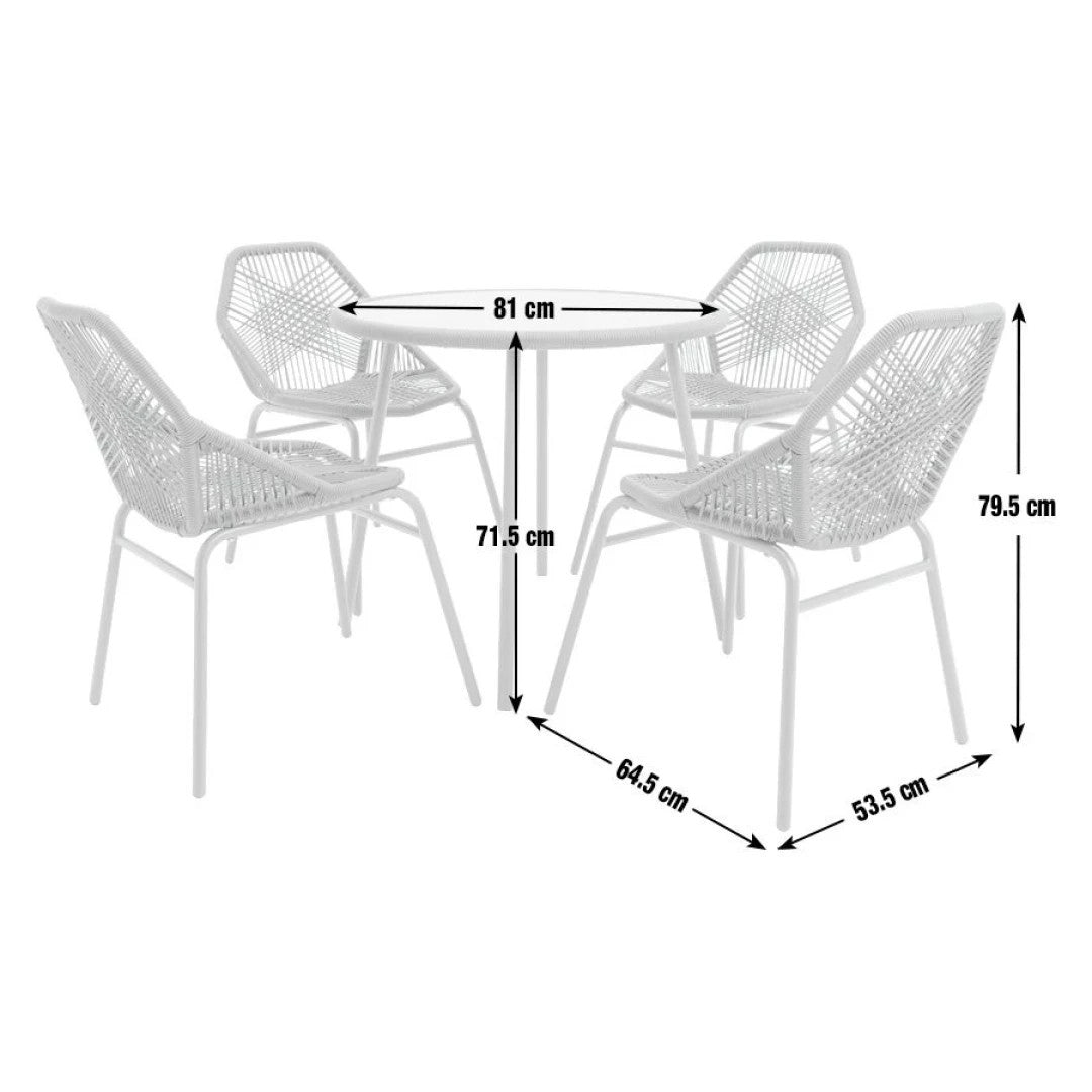Hector 4 Seater Rattan Effect Patio Set - Green | Backyard Entertaining Setup