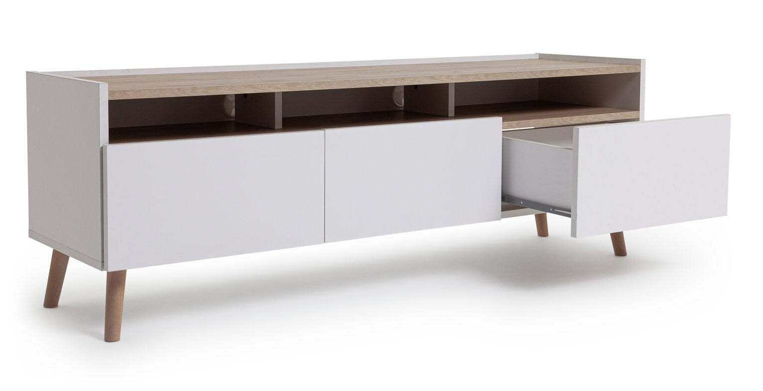 Skandi 3 Drawer TV Unit - White
