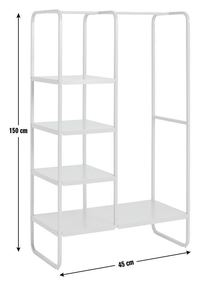 Lorelei Rail With Shelves - Red | Double clothes rail and shelving unit