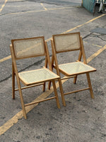 Pair of Peio Rattan Folding Dining Chairs - Natural (S)