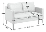 Knox Leather 2 Seater Sofa Tan | Faux Leather Couch Compact Lounge Seating