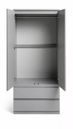 Jenson 2 Door 2 Drawer Wardrobe - Gloss Grey (B GRADE)