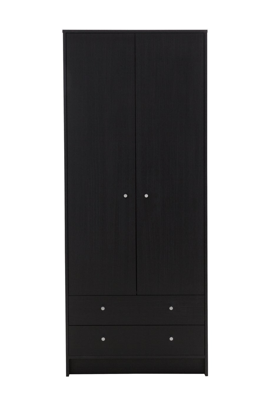 Malibu 2 Door 2 Drawer Wardrobe -Black Oak Effect ( B Grade 1100.)