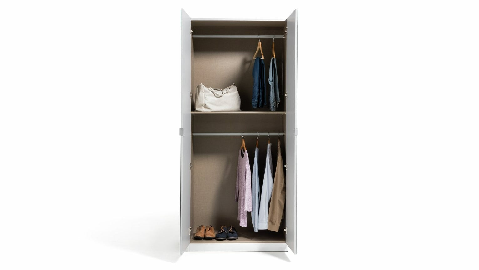 Munich 2 Door Mirror Wardrobe - White | 2 door mirror wardrobe