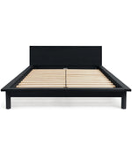 Akio Small Double Wooden Platform Bed Frame- Black | Japanese style bed frame