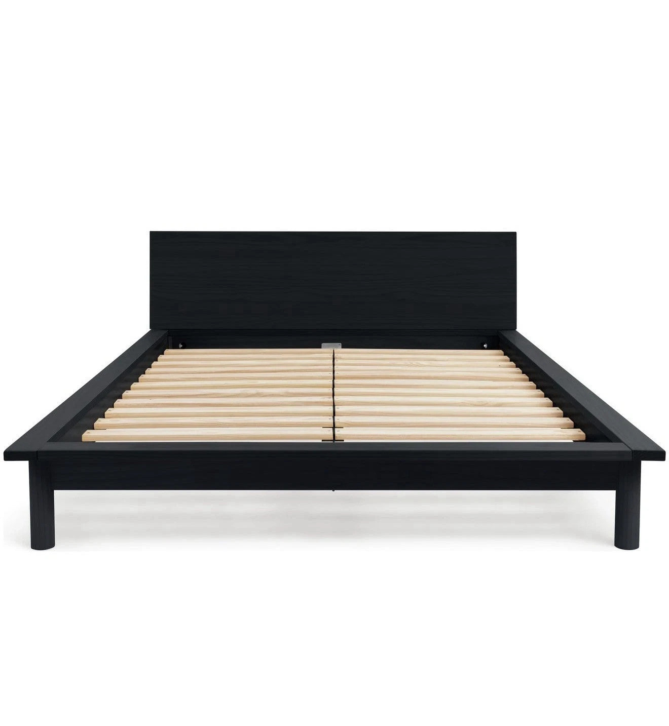 Akio Small Double Wooden Platform Bed Frame- Black | Japanese style bed frame