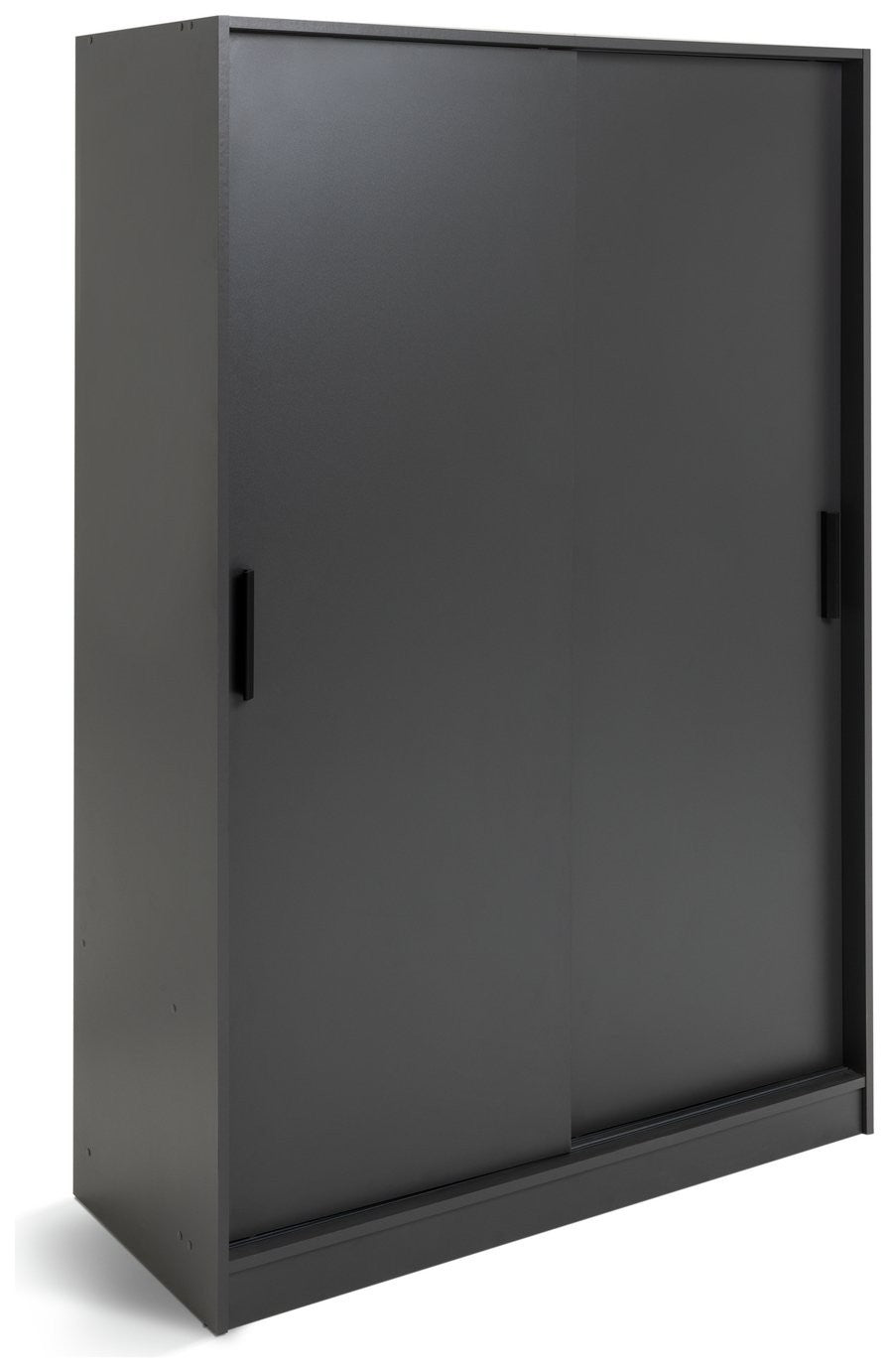 Home Nova 2 Door Sliding Wardrobe - Anthracite | Modern Grey Storage Unit